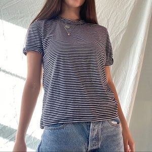 Brandy Melville Navy Striped Tee